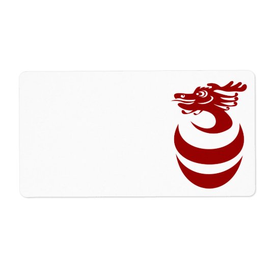 Roter Drache im Eieretikett (Vorne)