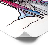 Roter Drache im Schneefall Poster (Ecke)