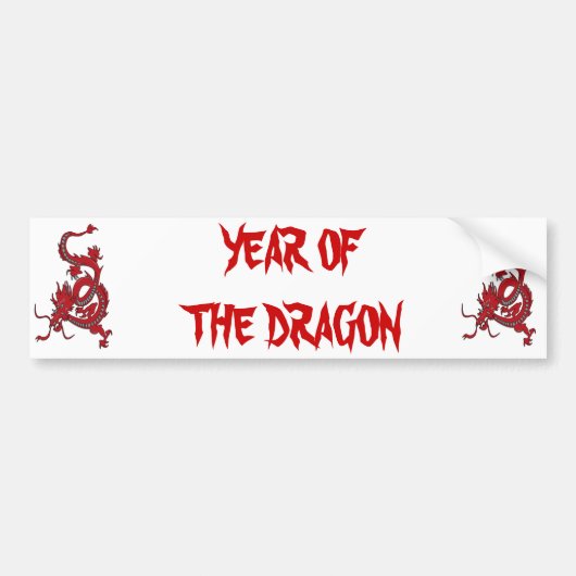 Roter Drache - Jahr des Drachen Autoaufkleber (Vorne)