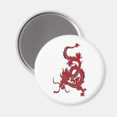 Roter Drache - Jahr des Drachen Magnet (Vorderseite/Rückseite)