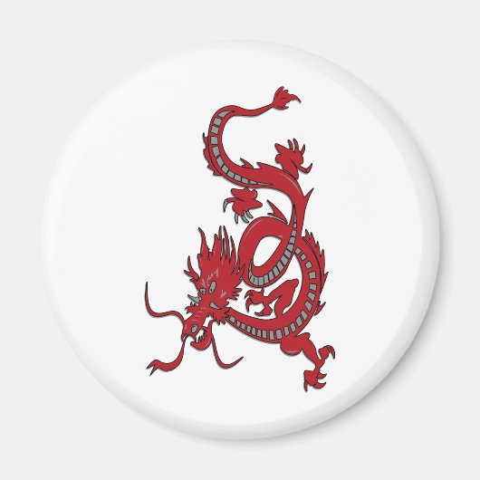 Roter Drache - Jahr des Drachen Magnet (Vorne)
