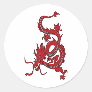 Roter Drache - Jahr des Drachen Runder Aufkleber