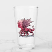 Roter Drache: Januar Birthstone Garnet Glas (Vorderseite)