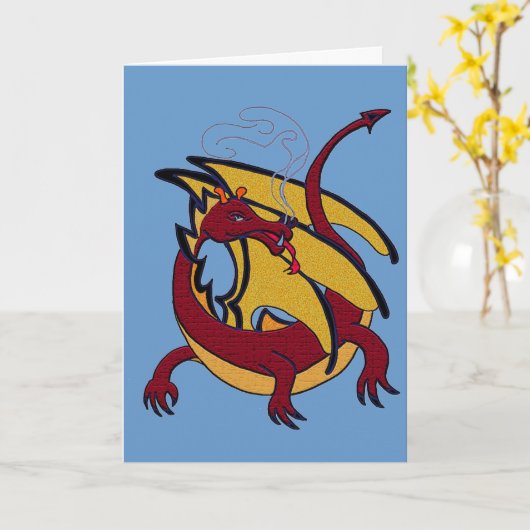Roter Drache Karte (Gelbe Blume)