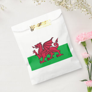 Roter Drache Keltische Flagge von Wales & Walisisc Geschenktütchen