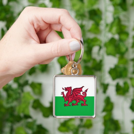 Roter Drache keltische Flagge von Wales & Walisisc Schlüsselanhänger (Hand)