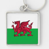 Roter Drache keltische Flagge von Wales & Walisisc Schlüsselanhänger (Vorne)