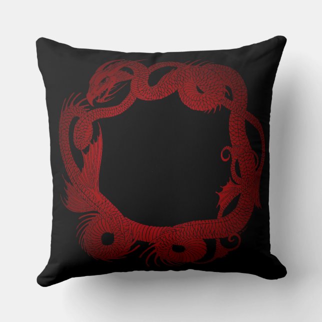 Roter Drache Kissen (Rückseite)