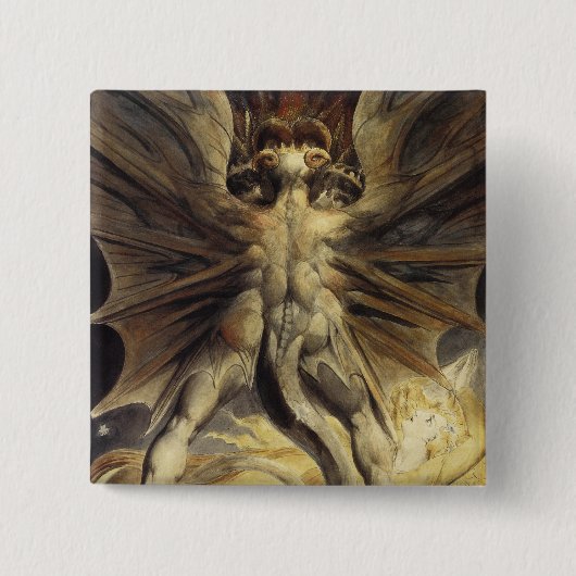 Roter Drache Knopf Button (Vorderseite)