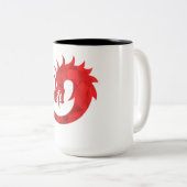 Roter Drache Kreis Zwei-Ton Kaffeetasse - Mythisch (VorderseiteRechts)