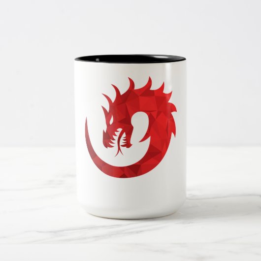Roter Drache Kreis Zwei-Ton Kaffeetasse - Mythisch (Mittel)