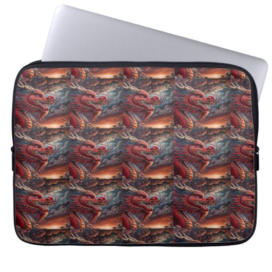 Roter Drache Laptopschutzhülle (Vorderseite)
