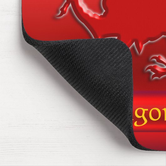 Roter Drache mit rotem Chromeffekt Mousepad (Ecke)