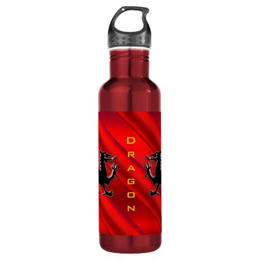 Roter Drache mit rotem Chromeffekt Trinkflasche (Vorderseite)
