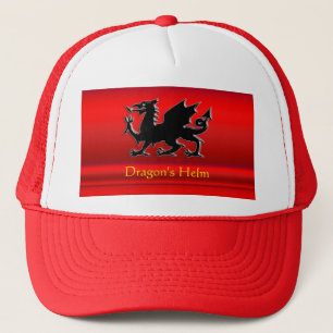 Roter Drache mit rotem Chromeffekt Truckerkappe