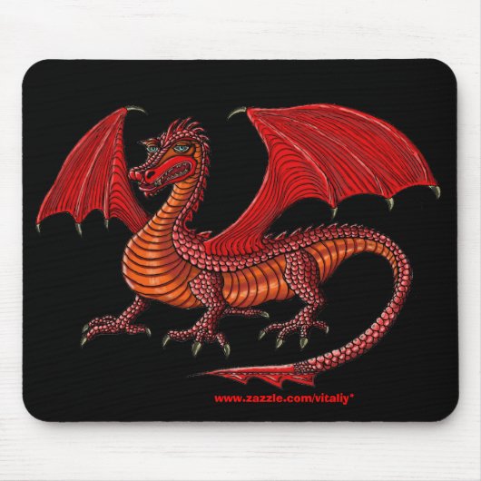 Roter Drache mousepad Entwurf (Vorne)
