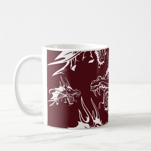 Roter Drache-mythisches Geschöpf-cooler Kaffeetasse (Links)