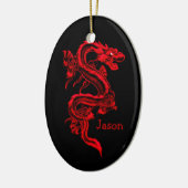 Roter Drache Ornament (Links)