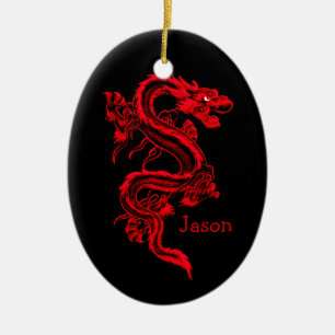 Roter Drache Ornament