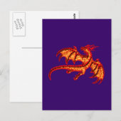 Roter Drache Postkarte (Vorne/Hinten)