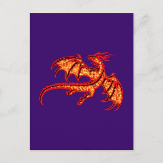 Roter Drache Postkarte (Vorderseite)