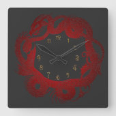 Roter Drache Quadratische Wanduhr (Vorderseite)