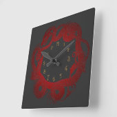 Roter Drache Quadratische Wanduhr (Winkel)