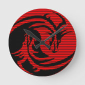 Roter Drache Runde Wanduhr (Vorderseite)
