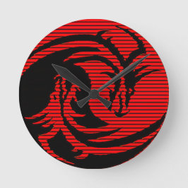 Roter Drache Runde Wanduhr