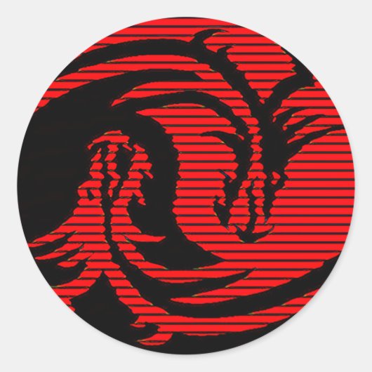 Roter Drache Runder Aufkleber (Vorderseite)