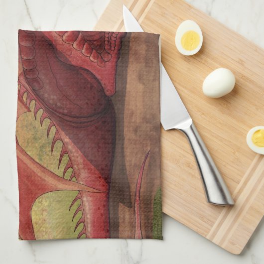 Roter Drache Schlafens Handtuch (Viertel Falte)