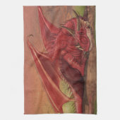 Roter Drache Schlafens Handtuch (Vertikal)