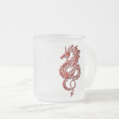 Roter Drache steigende 10-Unze-mattierte GlasTasse Mattglastasse (VorderseiteRechts)