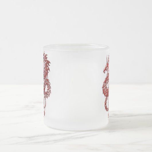 Roter Drache steigende 10-Unze-mattierte GlasTasse Mattglastasse (Mittel)
