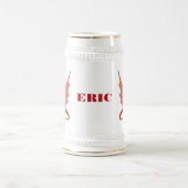 Roter Drache Stein Bierglas (Mittel)