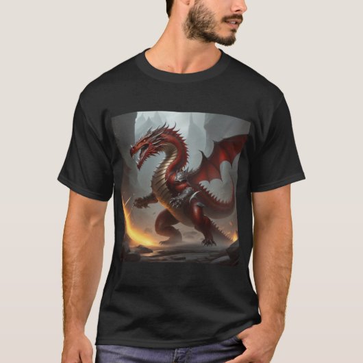 Roter Drache T-Shirt (Vorderseite)