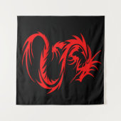 Roter Drache-Teppich Wandteppich (Vorderseite (Horizontal))