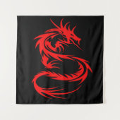 Roter Drache-Teppich Wandteppich (Vorderseite)
