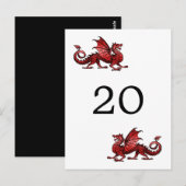 Roter Drache Tischnummer Postkarte (Vorne/Hinten)