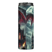 Roter Drache Umkreisung Gotische Burg Thermosbecher (Rückseite)