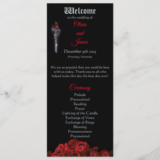 Roter Drache und Rose Programm (Vorderseite)