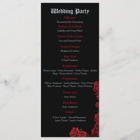 Roter Drache und Rose Programm (Rückseite)