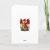 Roter Drache unter Narzissen Karte (Rückseite)