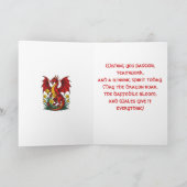 Roter Drache unter Narzissen Karte (Innenseite)
