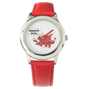 Roter Drache von Wales Armbanduhr