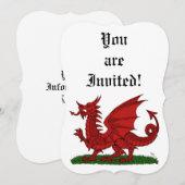 Roter Drache von Wales Einladung (Vorne/Hinten)