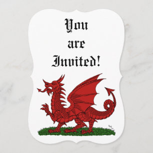 Roter Drache von Wales Einladung