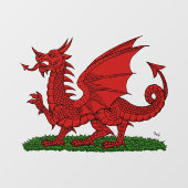 Roter Drache von Wales Fensteraufkleber (Blatt)
