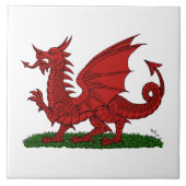 Roter Drache von Wales Fliese (Vorderseite)