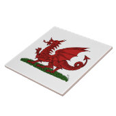 Roter Drache von Wales Fliese (Seite)